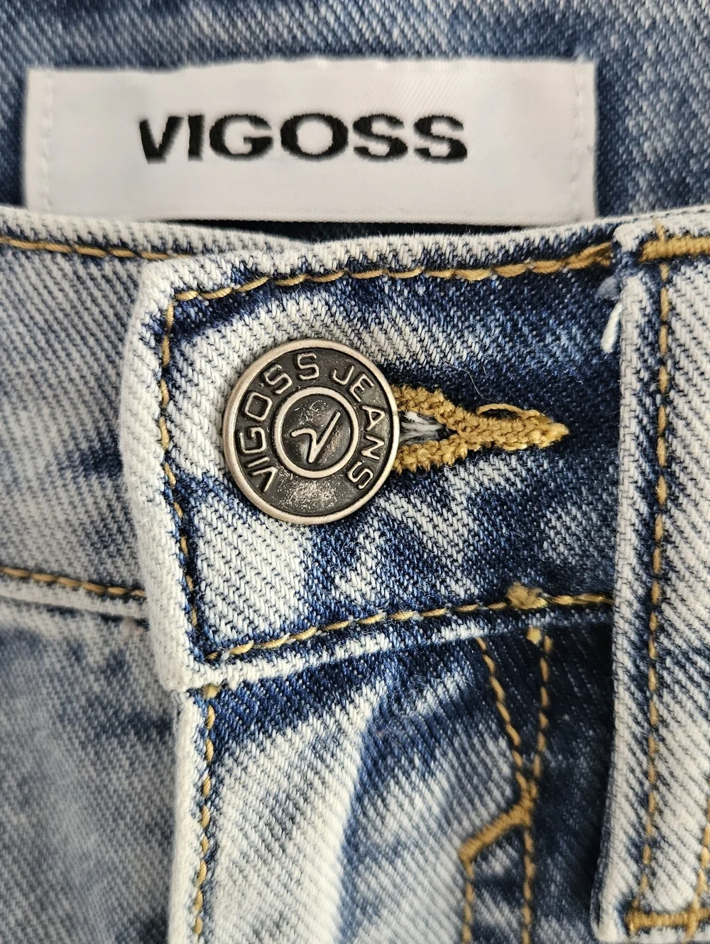 Vigross Blue Denim Maxi Skirt With Front Split